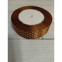 Лента атласная в горох 2,5 см, цена за 1 м